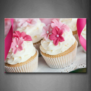 Cupcake With Colors Cream Like Flower Wall Art Painting Pictures Print On Canvas Food The Picture For Home Modern Decoration 