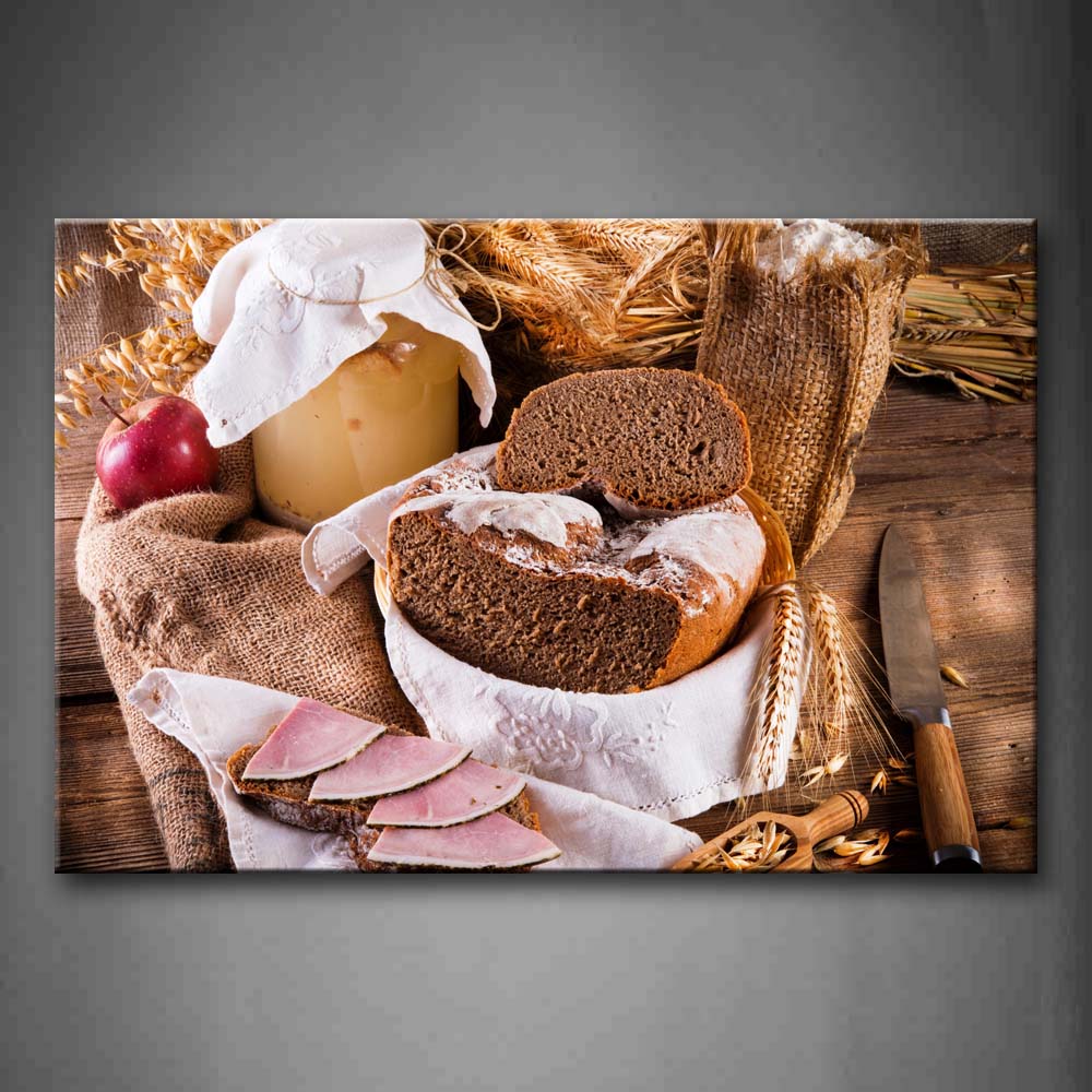 Brown Bread And Apple Meat Jam Wall Art Painting The Picture Print On Canvas Food Pictures For Home Decor Decoration Gift 