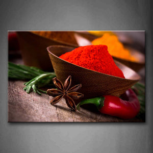 Red Colorful Various Herbs And Spices Wall Art Painting The Picture Print On Canvas Food Pictures For Home Decor Decoration Gift 