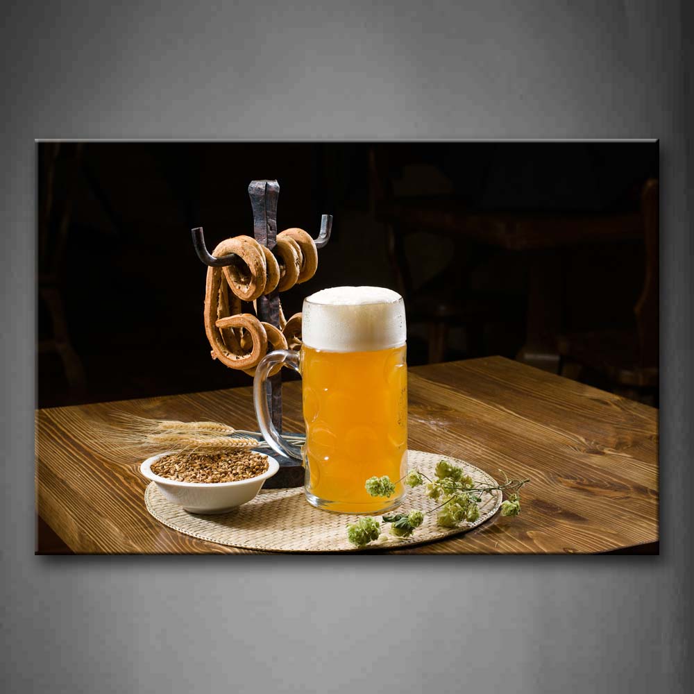 Yellow Beer With White Foam Wall Art Painting Pictures Print On Canvas Food The Picture For Home Modern Decoration 