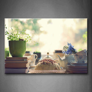 Close Up To Bread In Morning Sunshine Green Leaf Smart Plant Beside Wall Art Painting Pictures Print On Canvas Food The Picture For Home Modern Decoration 