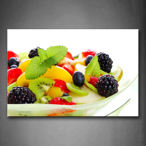 Colorful Various Fruit In Plate Wall Art Painting Pictures Print On Canvas Food The Picture For Home Modern Decoration 