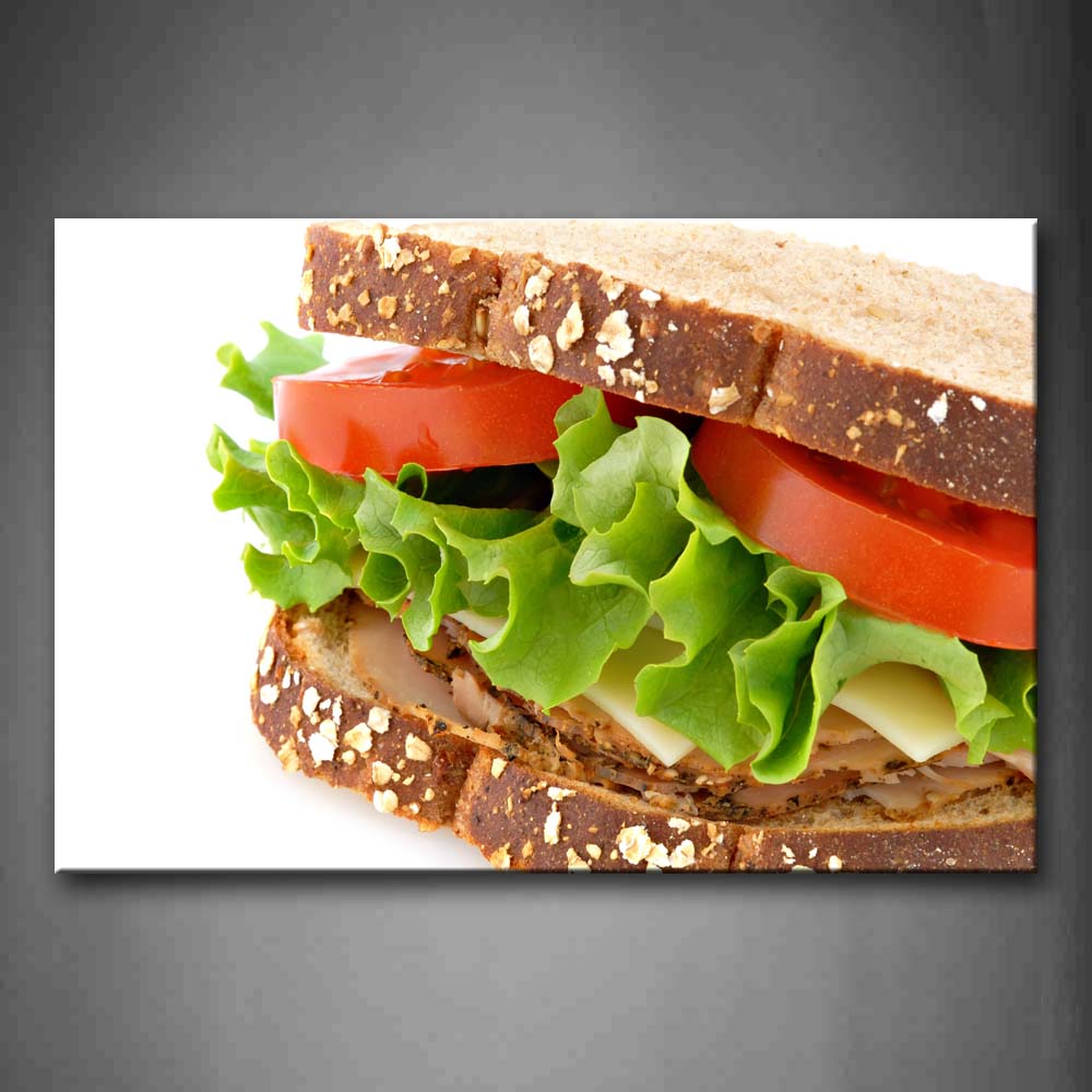 Sandwich With Red And Green Vegetable Wall Art Painting Pictures Print On Canvas Food The Picture For Home Modern Decoration 