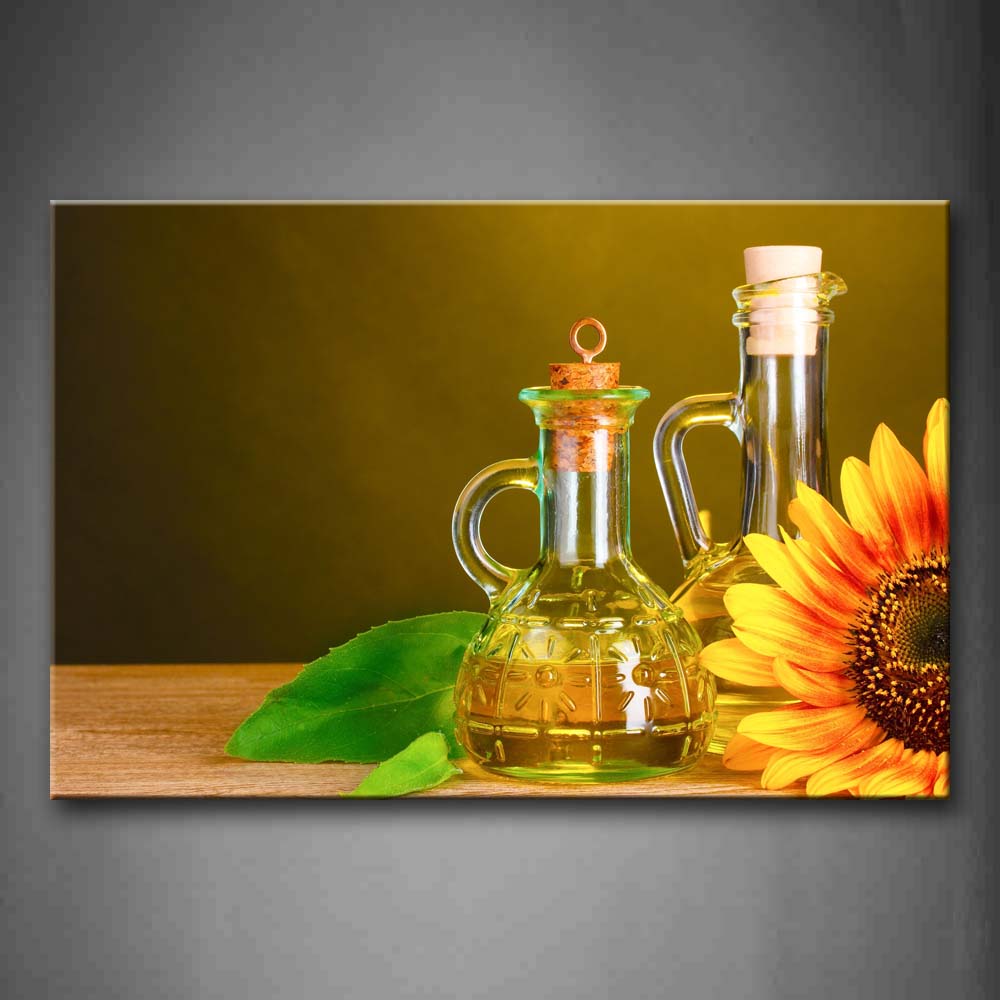 Sunflower And Sunflower Oil Wall Art Painting The Picture Print On Canvas Food Pictures For Home Decor Decoration Gift 