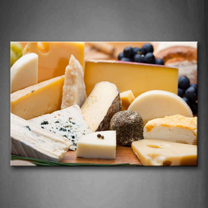 Various Colors Cheese With Grape Wall Art Painting Pictures Print On Canvas Food The Picture For Home Modern Decoration 