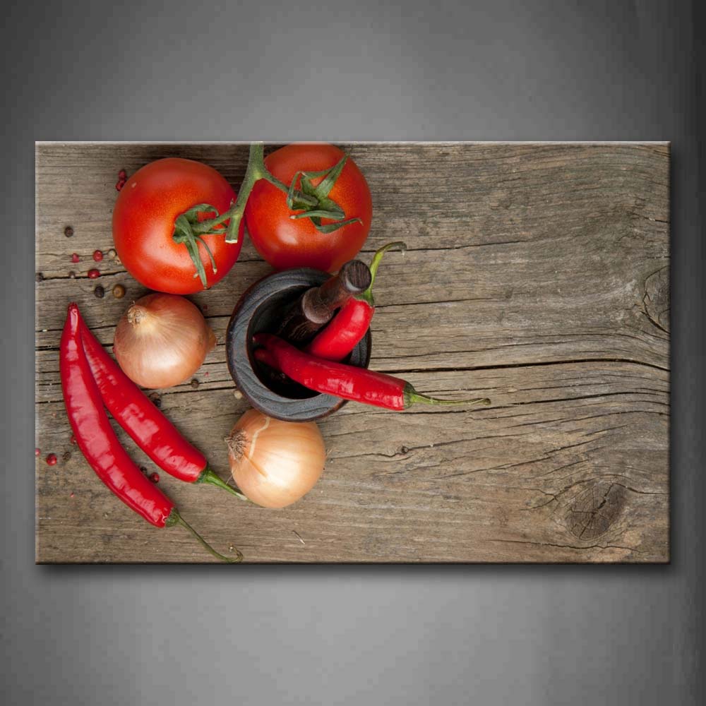 Pepper Onion And  Tomato Wall Art Painting Pictures Print On Canvas Food The Picture For Home Modern Decoration 