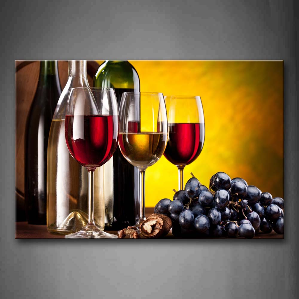 Grape Wine With Cup Wall Art Painting The Picture Print On Canvas Food Pictures For Home Decor Decoration Gift 