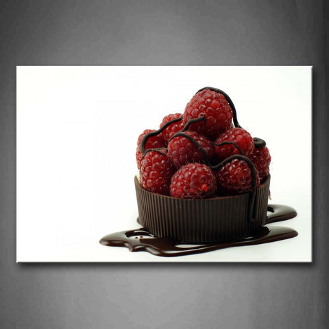 Red Raspberry With Chocolate Wall Art Painting Pictures Print On Canvas Food The Picture For Home Modern Decoration 