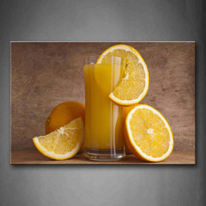 Yellow Orange Orange Juice In Cup Wall Art Painting The Picture Print On Canvas Food Pictures For Home Decor Decoration Gift 