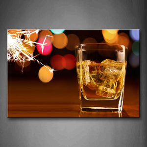 Whisky In Cup With Light Wall Art Painting Pictures Print On Canvas Food The Picture For Home Modern Decoration 