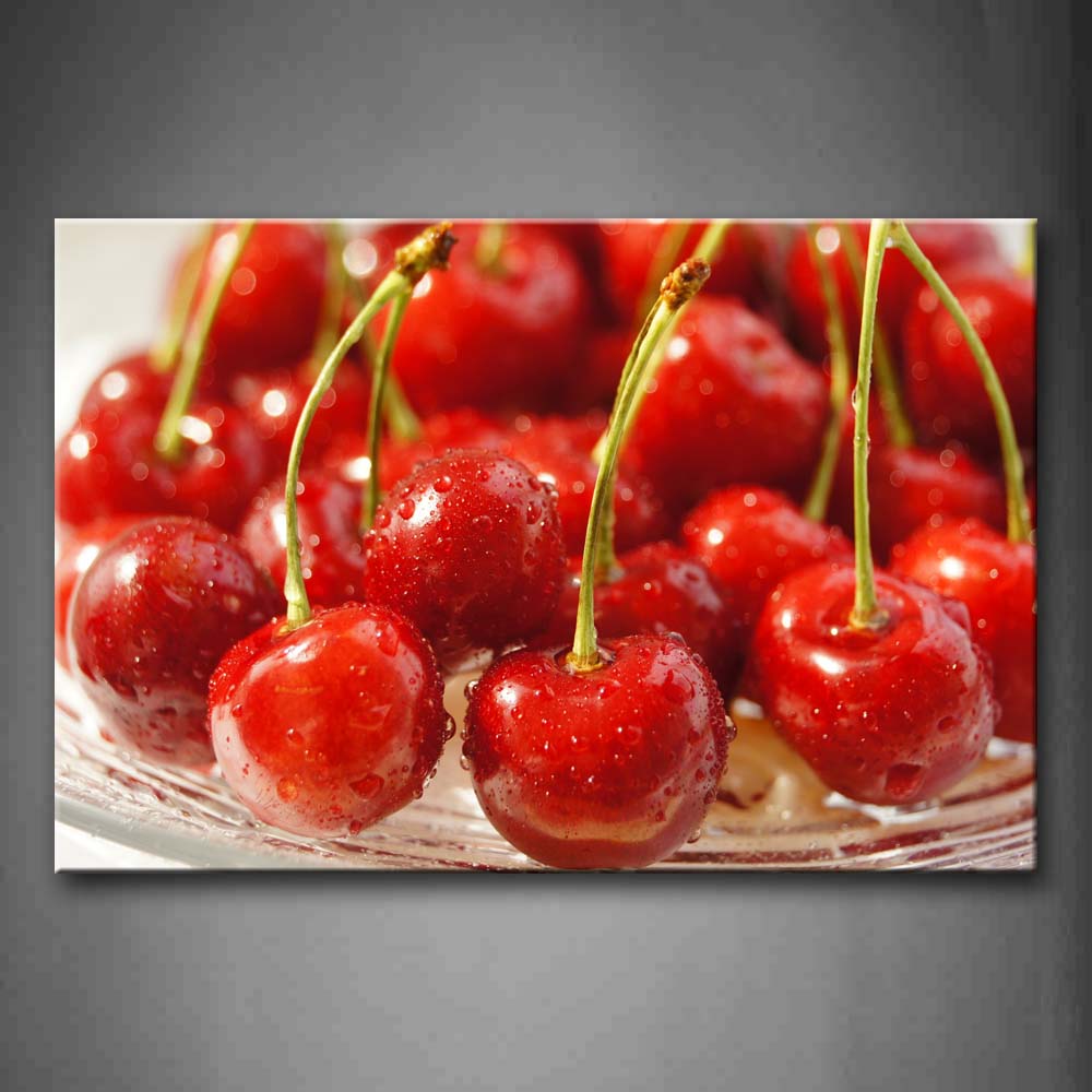 Red Cherry With Water Drop  Wall Art Painting The Picture Print On Canvas Food Pictures For Home Decor Decoration Gift 