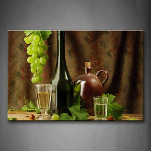 Green Grape Wine In Cups Wall Art Painting The Picture Print On Canvas Food Pictures For Home Decor Decoration Gift 