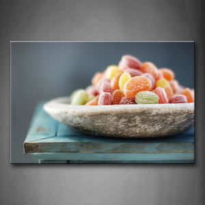 Colorful Candy In Plate Wall Art Painting Pictures Print On Canvas Food The Picture For Home Modern Decoration 