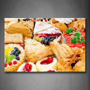 Sweets With Fruit Bread  Wall Art Painting The Picture Print On Canvas Food Pictures For Home Decor Decoration Gift 