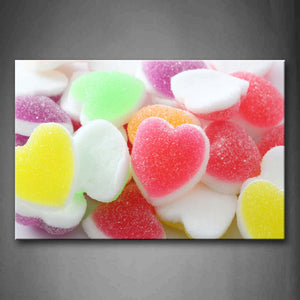 Heart-Shape Colorful Candy Wall Art Painting The Picture Print On Canvas Food Pictures For Home Decor Decoration Gift 