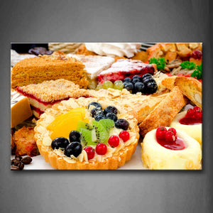 Sweets With Cake Various Fruit  Wall Art Painting The Picture Print On Canvas Food Pictures For Home Decor Decoration Gift 