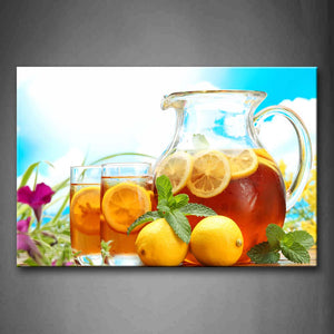 Tea With Lemon In Cups Wall Art Painting The Picture Print On Canvas Food Pictures For Home Decor Decoration Gift 