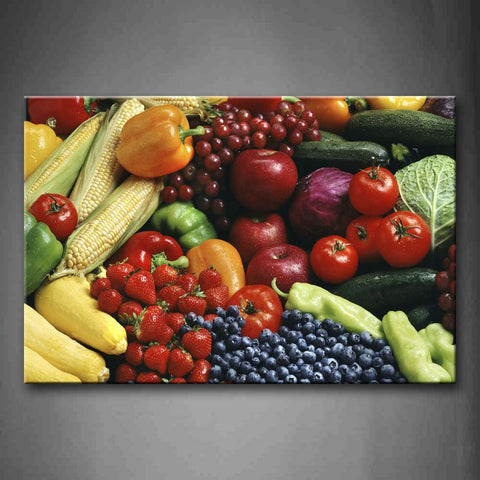 Various Fresh Colorful Fruit And Vegetables Wall Art Painting Pictures Print On Canvas Food The Picture For Home Modern Decoration 