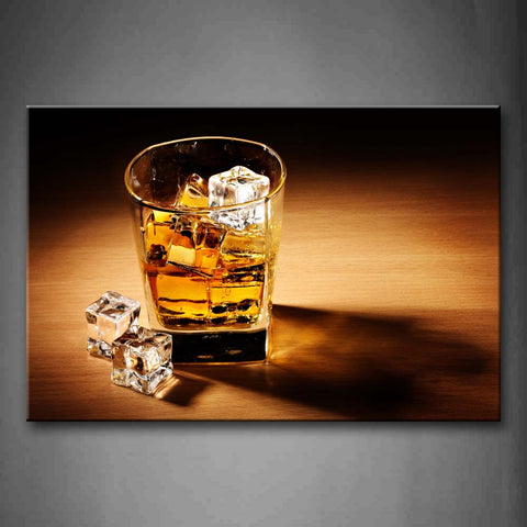 Whisky With Ice Cube Wall Art Painting The Picture Print On Canvas Food Pictures For Home Decor Decoration Gift 