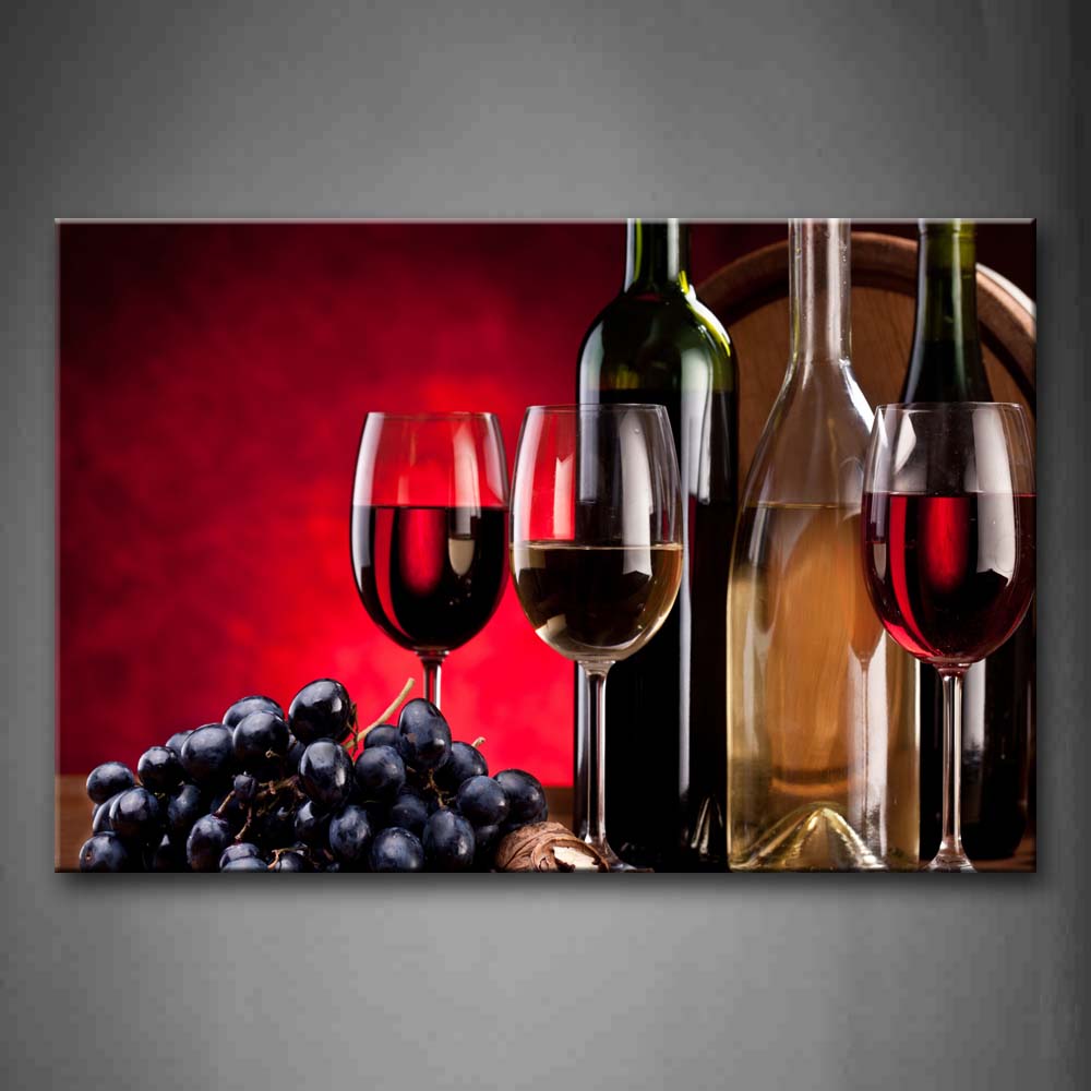 Red Purple Grape Wine Wall Art Painting Pictures Print On Canvas Food The Picture For Home Modern Decoration 