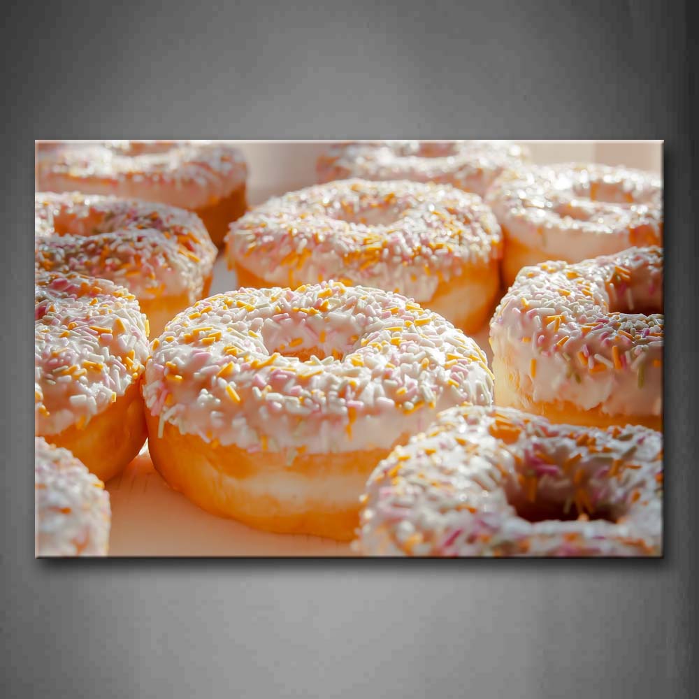 White And Yellow Doughnut Wall Art Painting The Picture Print On Canvas Food Pictures For Home Decor Decoration Gift 