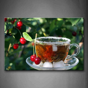 Brown Tea With Red Cherry  Wall Art Painting The Picture Print On Canvas Food Pictures For Home Decor Decoration Gift 