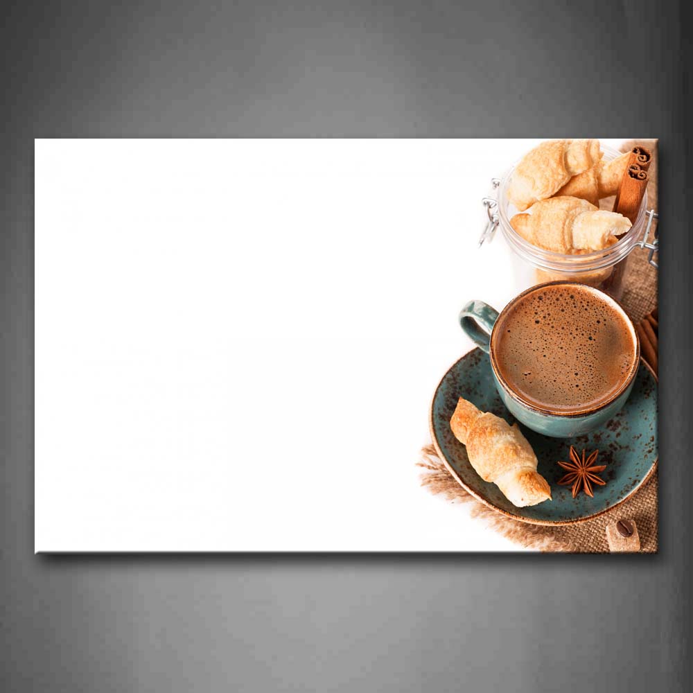 Coffee In Cup With Anise Bread Wall Art Painting The Picture Print On Canvas Food Pictures For Home Decor Decoration Gift 