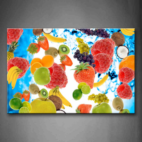 Colorful Fruit With Water Wall Art Painting Pictures Print On Canvas Food The Picture For Home Modern Decoration 