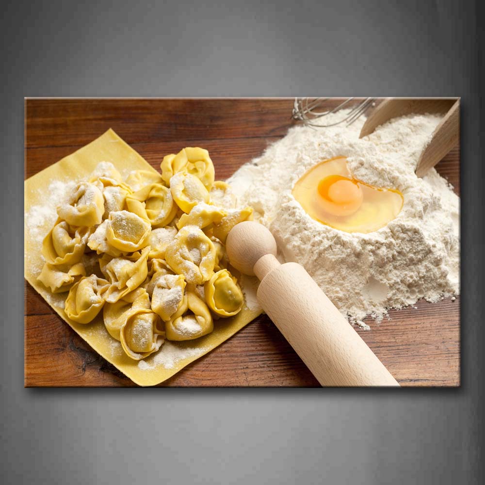 Pasta With White Flour And Egg Wall Art Painting The Picture Print On Canvas Food Pictures For Home Decor Decoration Gift 