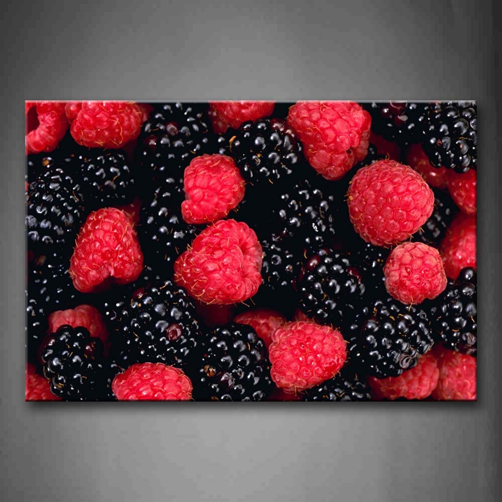 Black And Red Berry Wall Art Painting Pictures Print On Canvas Food The Picture For Home Modern Decoration 