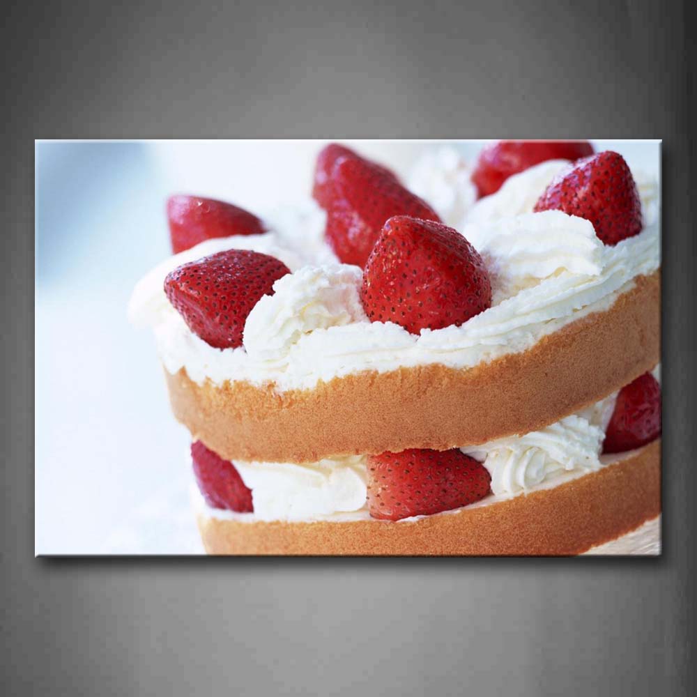 Cake With Red Strawberry  Wall Art Painting The Picture Print On Canvas Food Pictures For Home Decor Decoration Gift 