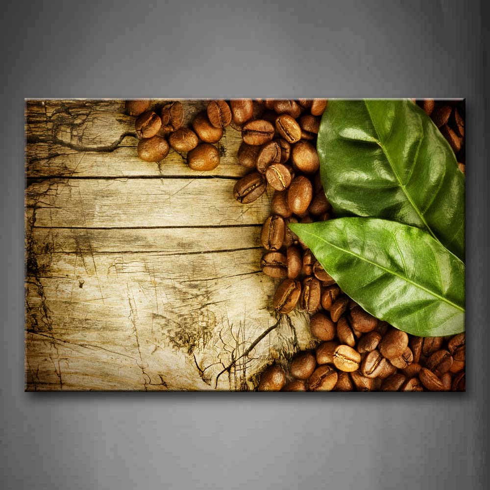 Bread Coffee With Green Leaf Wall Art Painting Pictures Print On Canvas Food The Picture For Home Modern Decoration 