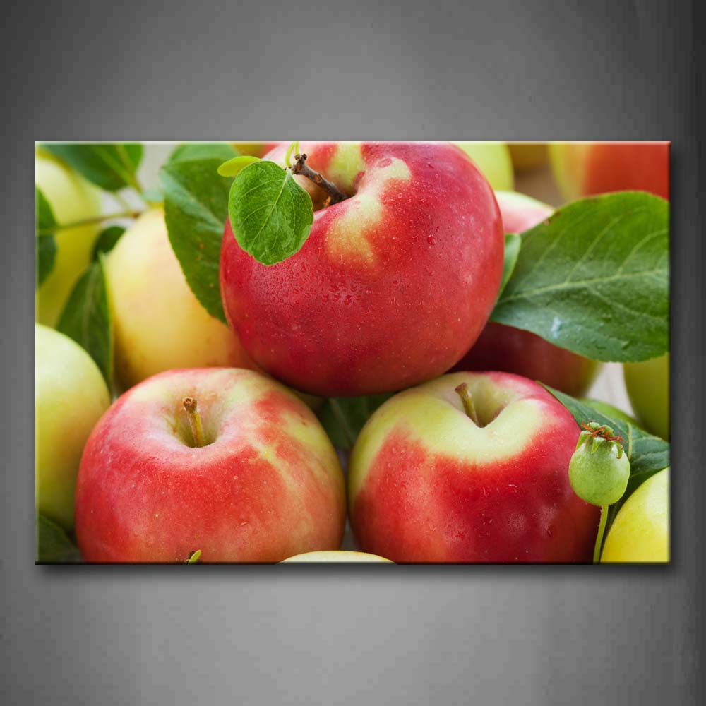 Red Apple With Green Leaf Wall Art Painting The Picture Print On Canvas Food Pictures For Home Decor Decoration Gift 