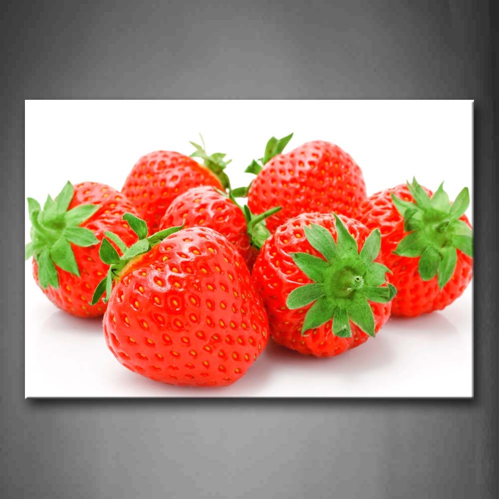 Red Strawberrys With Green Leaf Wall Art Painting The Picture Print On Canvas Food Pictures For Home Decor Decoration Gift 