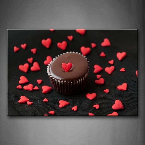 Chocolate With Red Hearts Wall Art Painting The Picture Print On Canvas Food Pictures For Home Decor Decoration Gift 