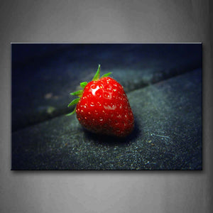 Red Strawberry With Leaf In Stone Wall Art Painting The Picture Print On Canvas Food Pictures For Home Decor Decoration Gift 