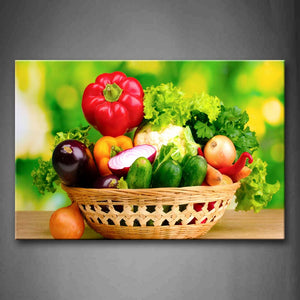 Colorful Various Vegetables In Basket Wall Art Painting The Picture Print On Canvas Food Pictures For Home Decor Decoration Gift 