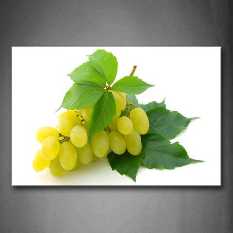 Green Grapes With Leaf Wall Art Painting The Picture Print On Canvas Food Pictures For Home Decor Decoration Gift 