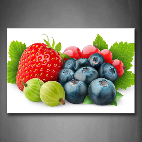 Colorful Various Berry With Green Leaf Wall Art Painting The Picture Print On Canvas Food Pictures For Home Decor Decoration Gift 