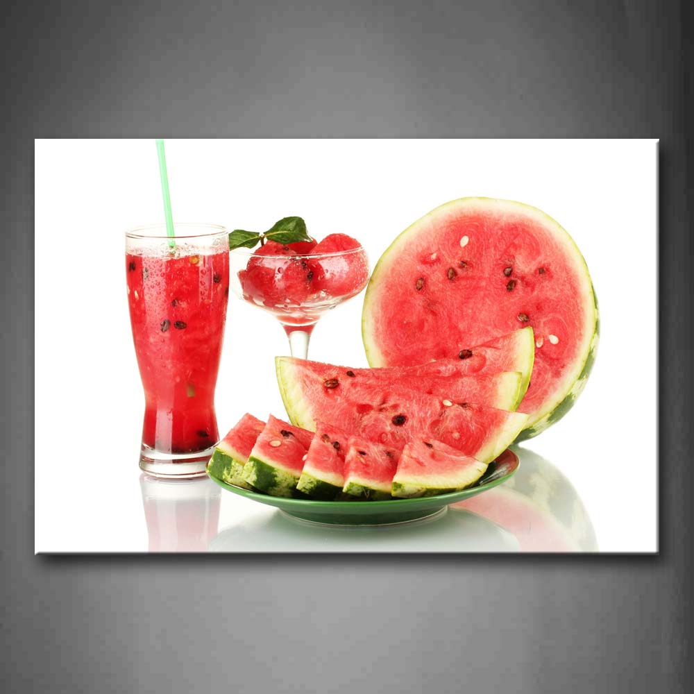 Red Watermelon And Juice  Wall Art Painting Pictures Print On Canvas Food The Picture For Home Modern Decoration 