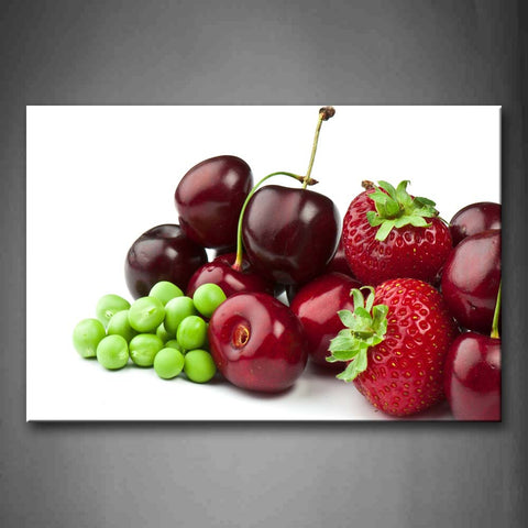 Colorful Berry With Green Leaf Wall Art Painting Pictures Print On Canvas Food The Picture For Home Modern Decoration 