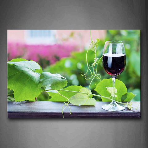 Red Wine With Green Leaf Wall Art Painting The Picture Print On Canvas Food Pictures For Home Decor Decoration Gift 