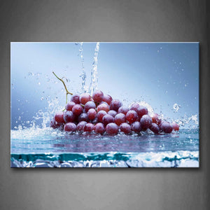 Purple Grapes With Water Wall Art Painting Pictures Print On Canvas Food The Picture For Home Modern Decoration 