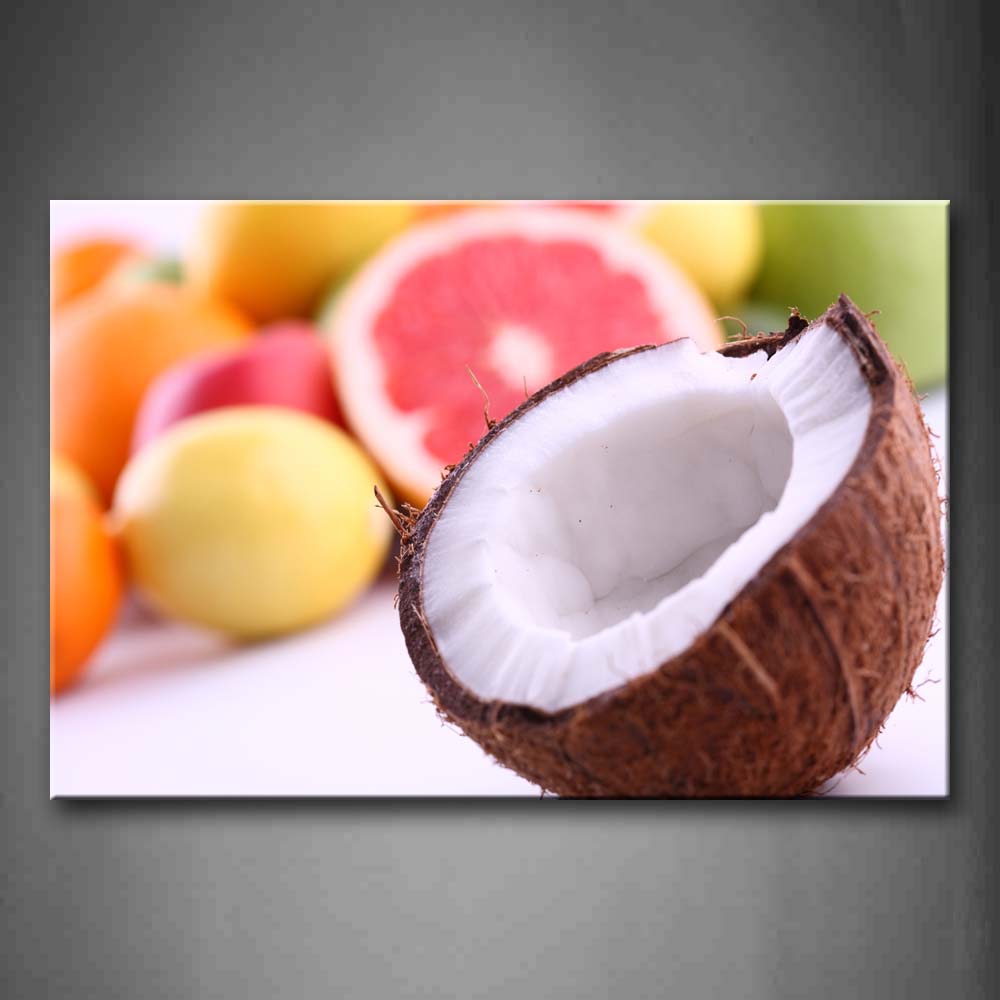 Coconut And Lemon Orange Wall Art Painting The Picture Print On Canvas Food Pictures For Home Decor Decoration Gift 