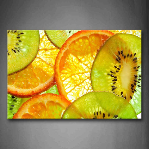 Yellow Orange Lemon And Kiwi Fruit Wall Art Painting Pictures Print On Canvas Food The Picture For Home Modern Decoration 
