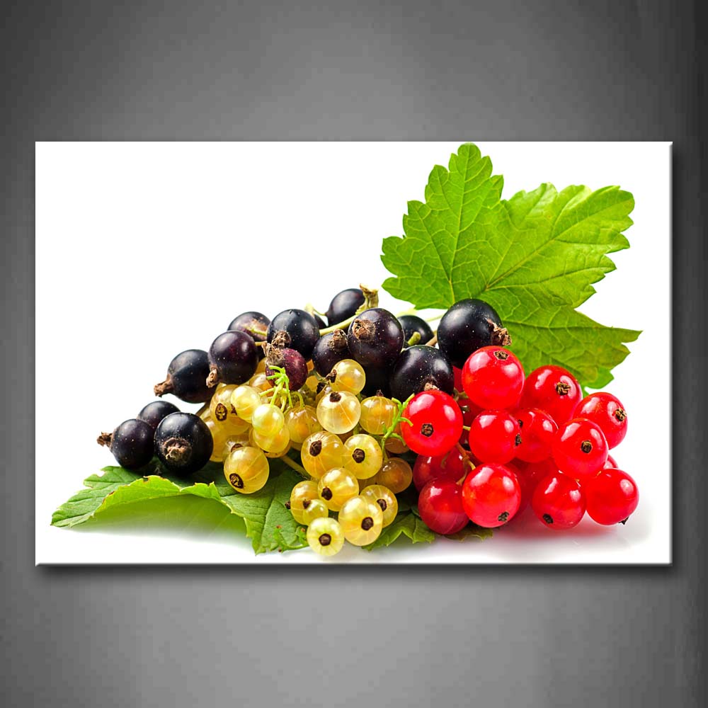 Black Yellow And Red Berry With Green Leaf Wall Art Painting The Picture Print On Canvas Food Pictures For Home Decor Decoration Gift 