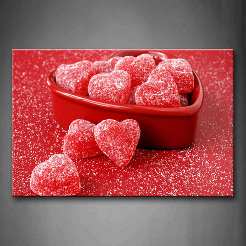 Red Heart Shape Candy Wall Art Painting The Picture Print On Canvas Food Pictures For Home Decor Decoration Gift 