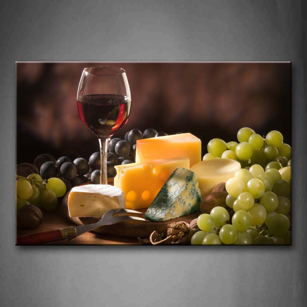 Cheese With Grape And Wine Wall Art Painting The Picture Print On Canvas Food Pictures For Home Decor Decoration Gift 