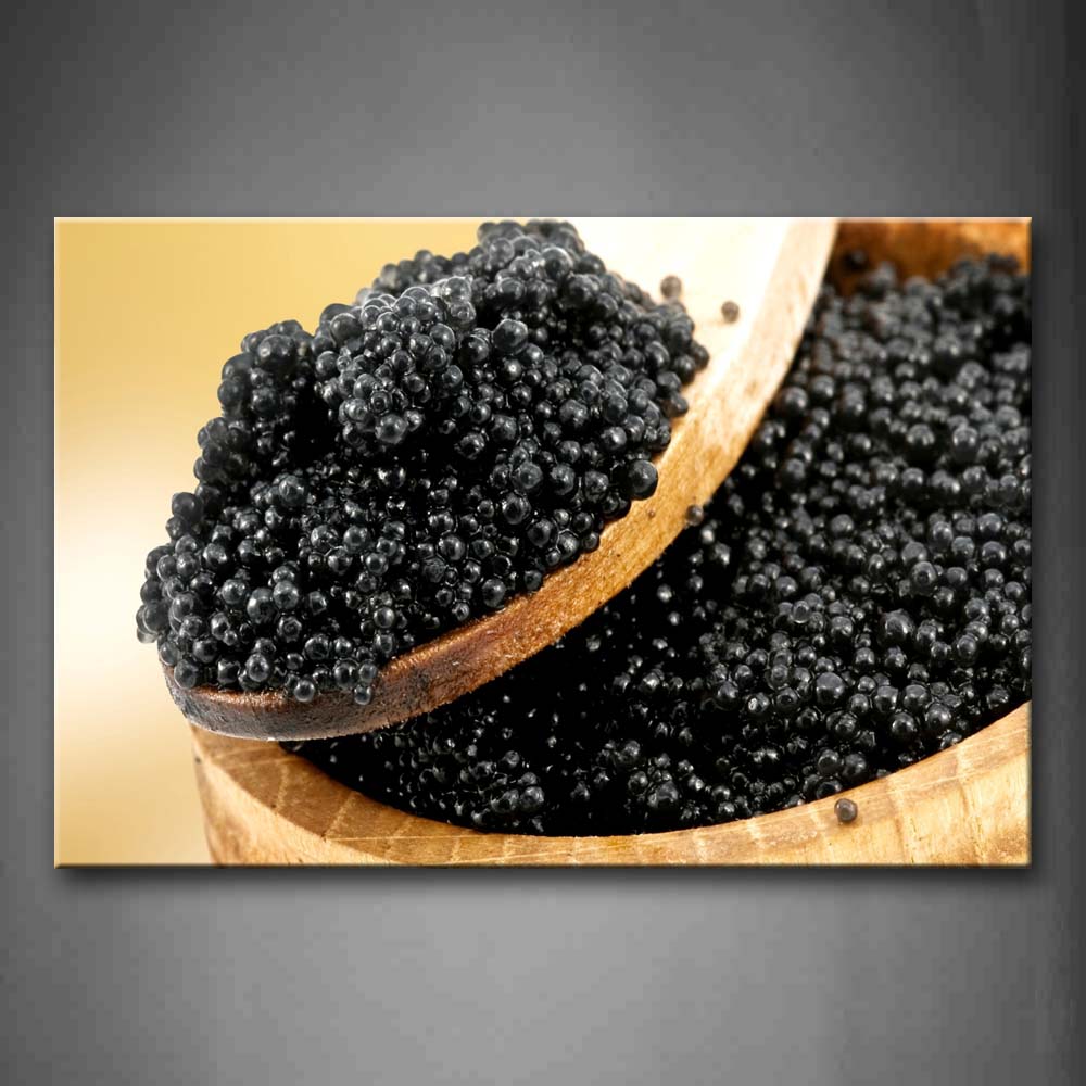 Brown Black Caviar In Bucket Wall Art Painting The Picture Print On Canvas Food Pictures For Home Decor Decoration Gift 