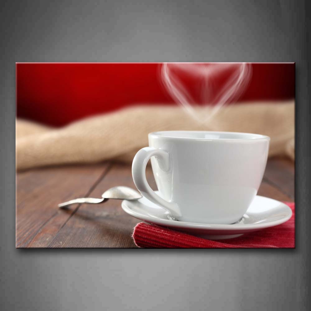 Red Coffee In White Cup With Spoon Wall Art Painting The Picture Print On Canvas Food Pictures For Home Decor Decoration Gift 